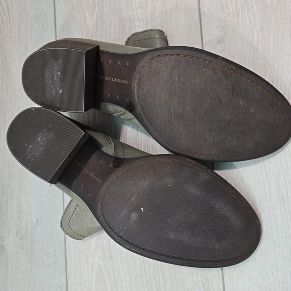 Lucky Brand Women Branndi Leather Heels Boots Shoes Sz 7.5M - Picture 11 of 14